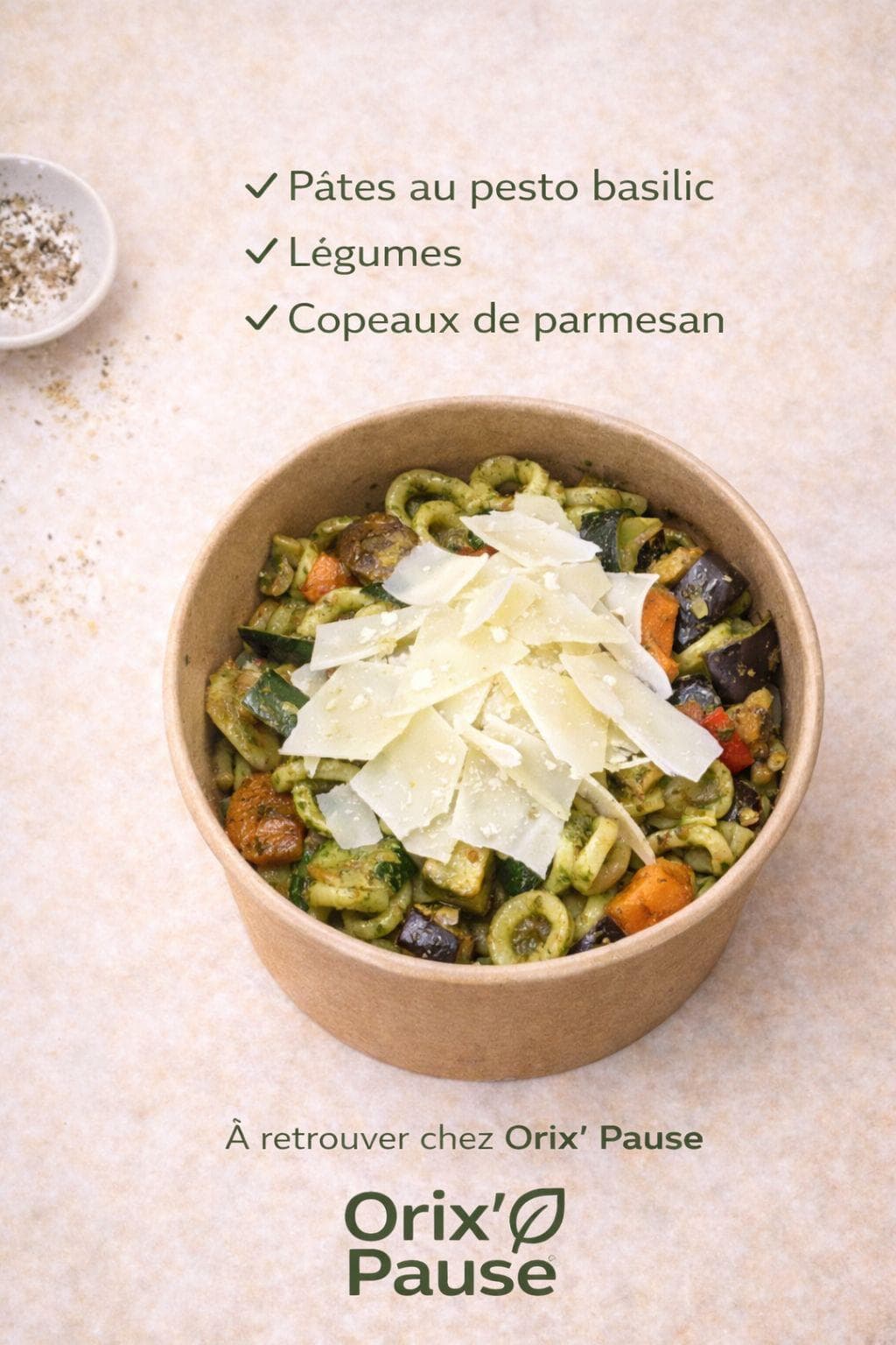 Pâtes pesto parmesan