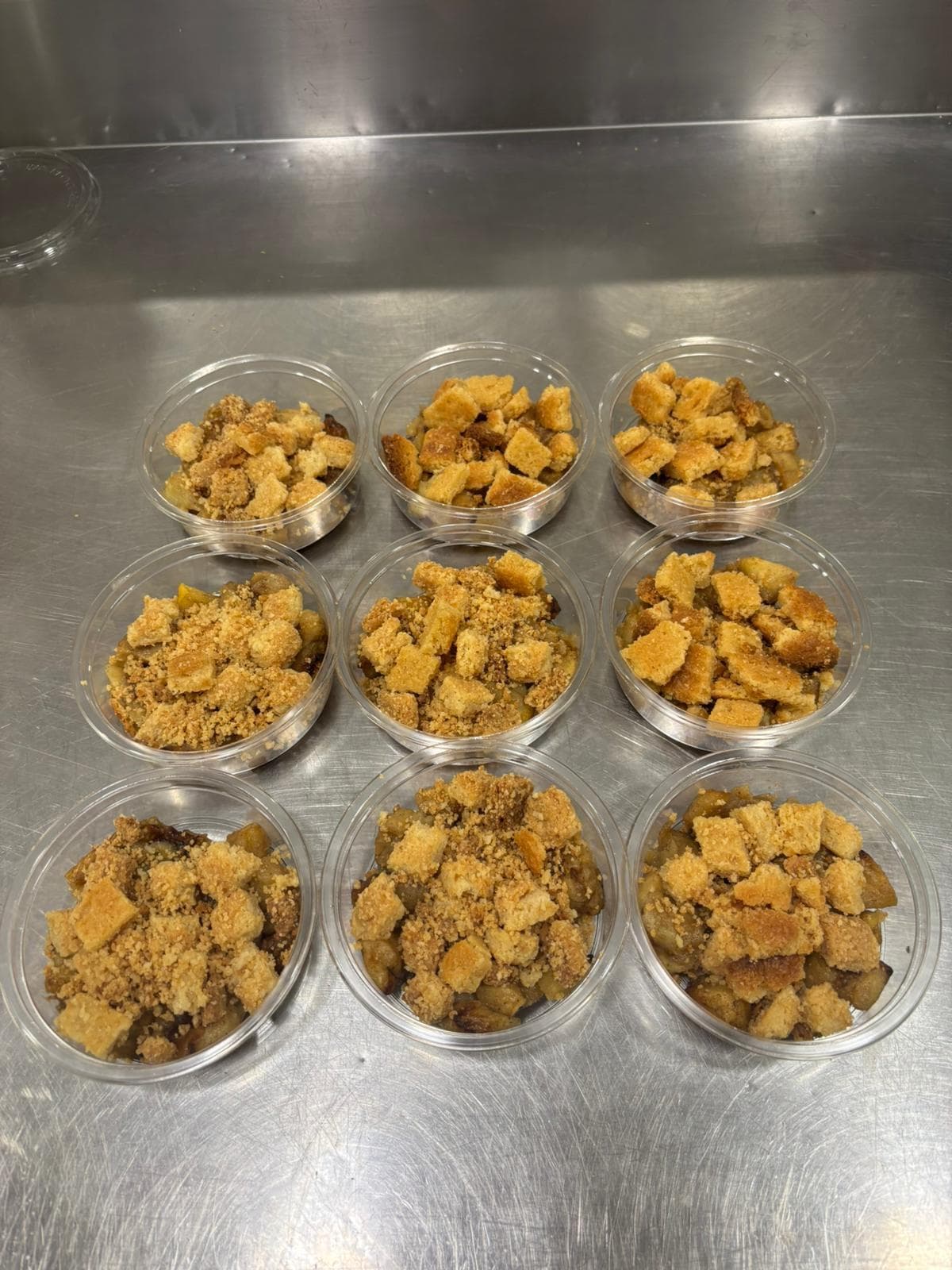 Crumble individuel en barquettes